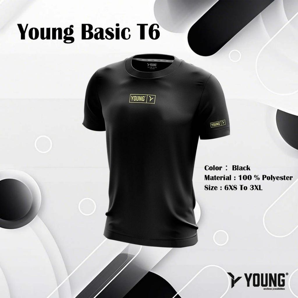 YOUNG Basic T6 เสื้อแบดมินตันคอกลม Unisex