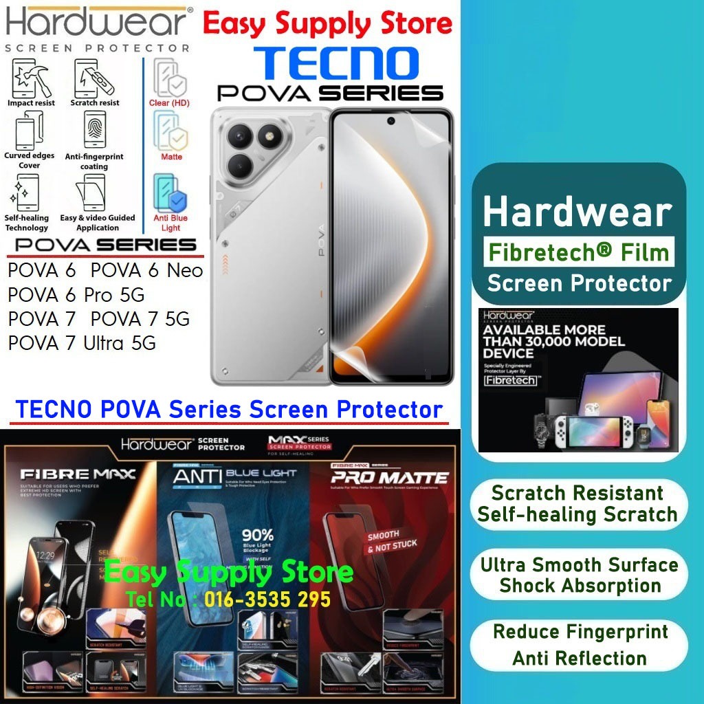 Hardwear ฟิล์มไฮโดรเจลป้องกันหน้าจอ TECNO POVA Series 6 POVA 6 Neo 6 Pro 5G POVA 7 POVA 7 5G POVA 7 