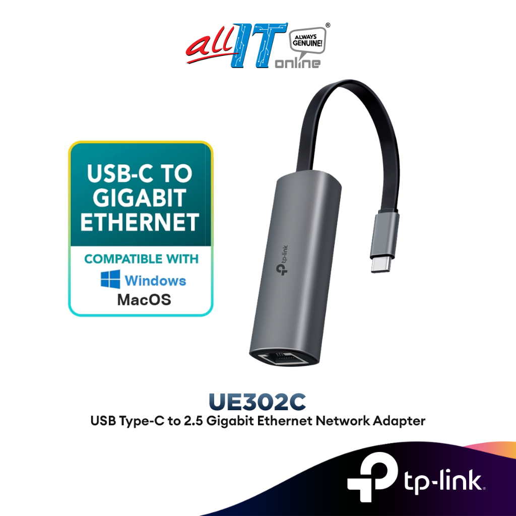 ตัวแปลง TP-Link UE302C USB-C 3.0 ถึง 2.5 LAN Gigabit Ethernet