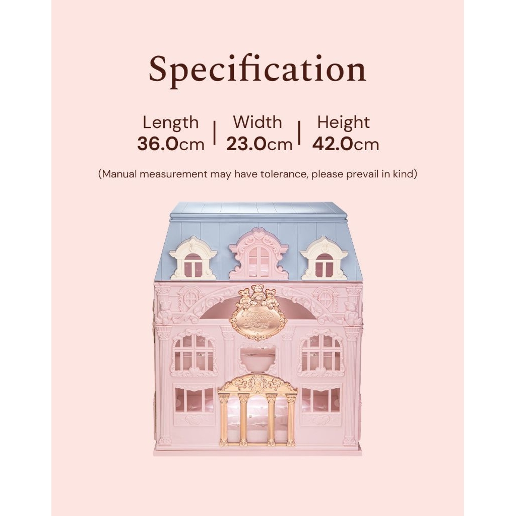 ที่เก็บเครื่องสําอางของแท้ The Sweetie Bear Makeup House Flower Knows Set Rumah Butik Mini ไม่มีผลิต