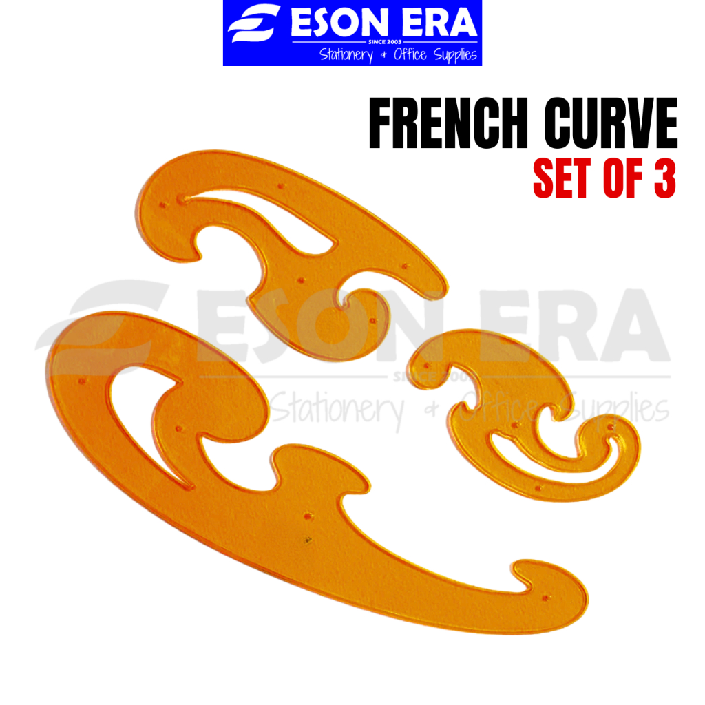 French Curve ชุดเครื่องมือออกแบบไม้บรรทัดศิลปะ 3 ชิ้น
