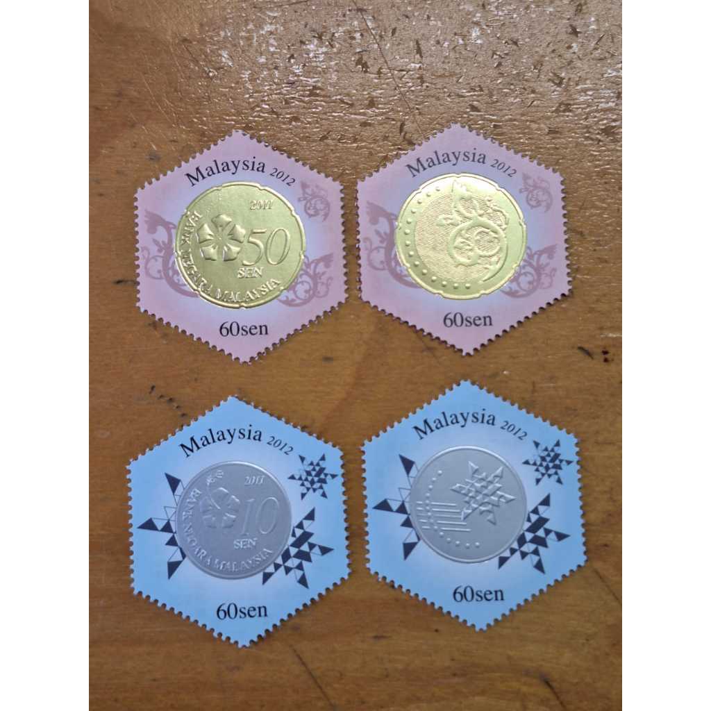 2012 Matawang เงินสกุลเงินธนบัตร Series แสตมป์ MNH - 2v 60 sen - 50sen หรือ 10sen ออกแบบ