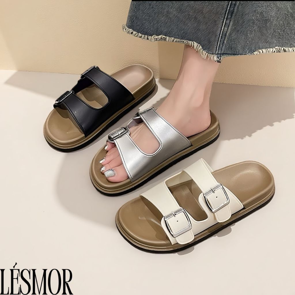 Berkin สไตล์สายรัดคู่ทุกวันสวมรองเท้าเลื่อน