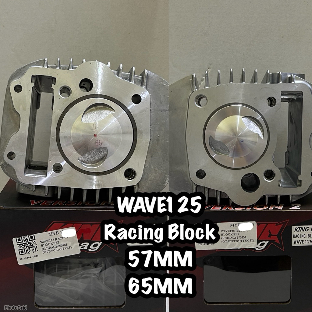 WAVE125 BLOCK 57MM DAN 65MM RACING KING DRAG QUALITY LEO ESPADA TAIKOM HHM RED LEO