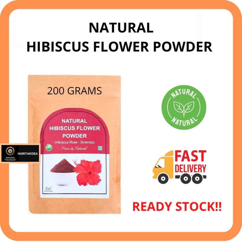 NATURAL HIBISCUS (ROSA SINENSIS) FLOWER POWDER 200 GMS (ผงดอกชบาธรรมชาติ 200 กรัม)