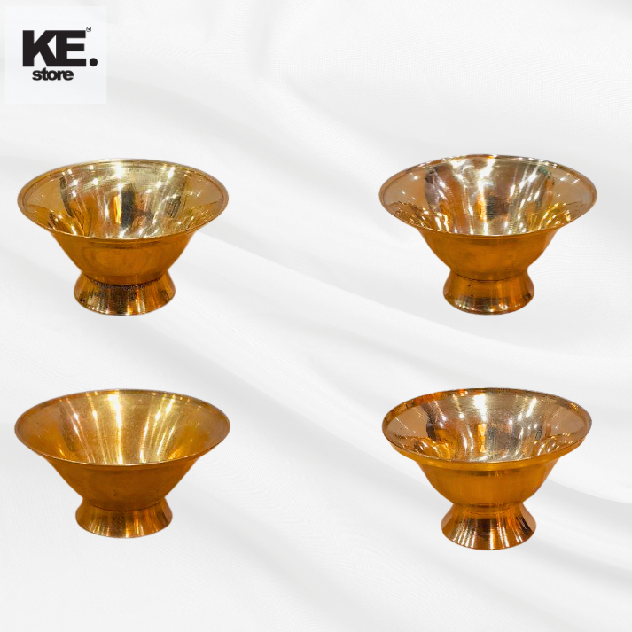 ที่ใส่ Kumkum ทองเหลืองบริสุทธิ์สําหรับ Poija – ถ้วย Haldi Chandan แบบดั้งเดิม