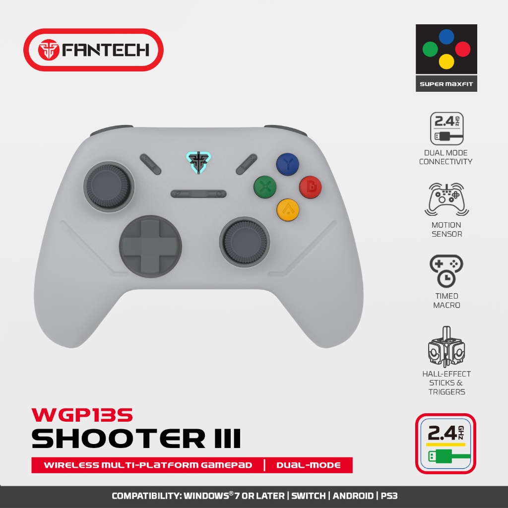 FANTECH WGP13S SHOOTER III WIRELESS MULTI-PLATFORM GAMING CONTROLLER