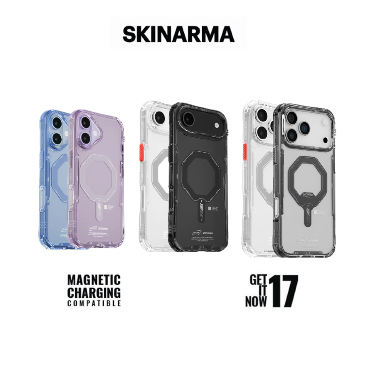 SKINARMA Simao Mag-Charge Case สําหรับ 17 / Air / Pro / Pro Max - Blue Purple Clear Black Graphite 17PM