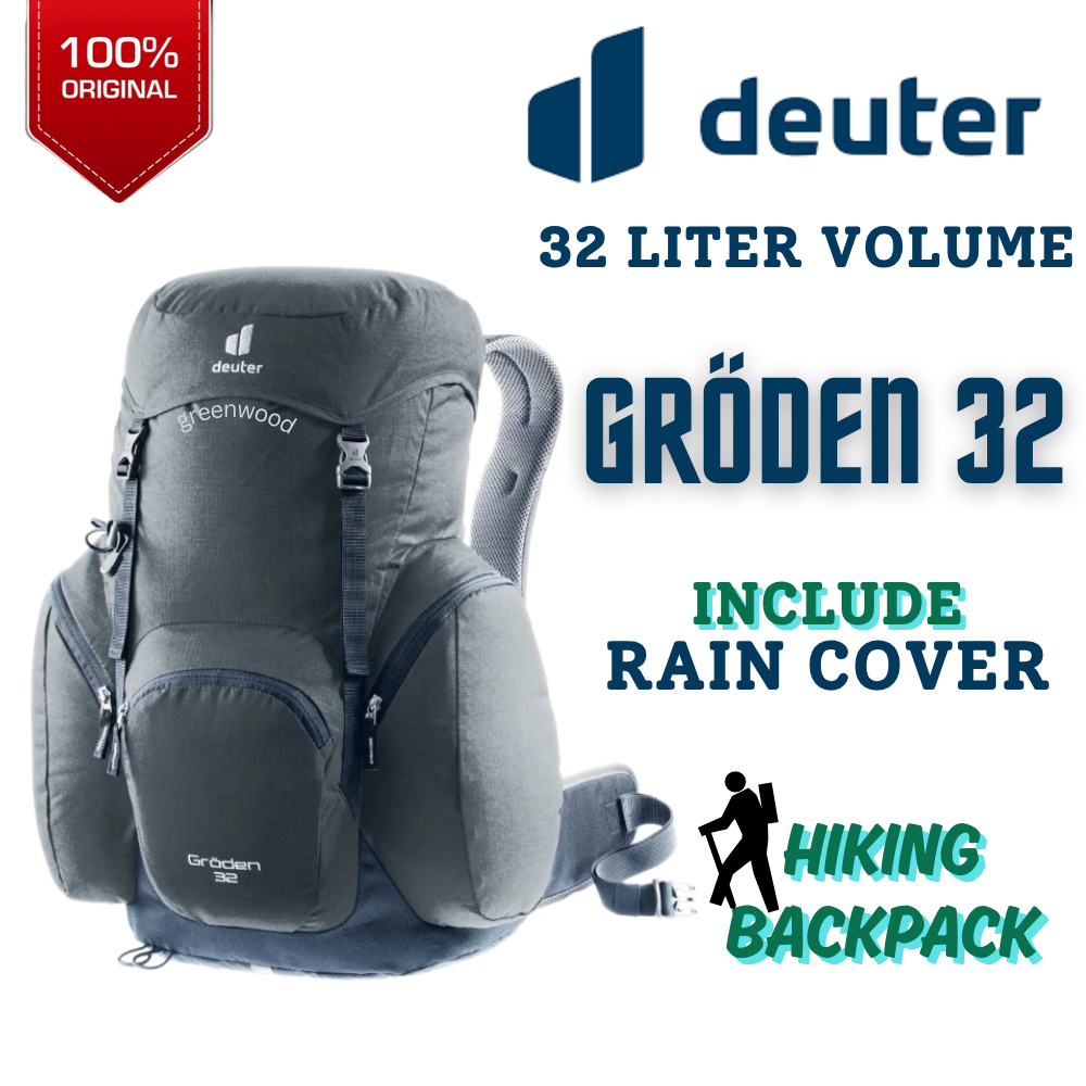 DEUTER Groden 32 Hiking Backpack ( Original Deuter, 32L Volume, Unisex, Free Rain Cover)