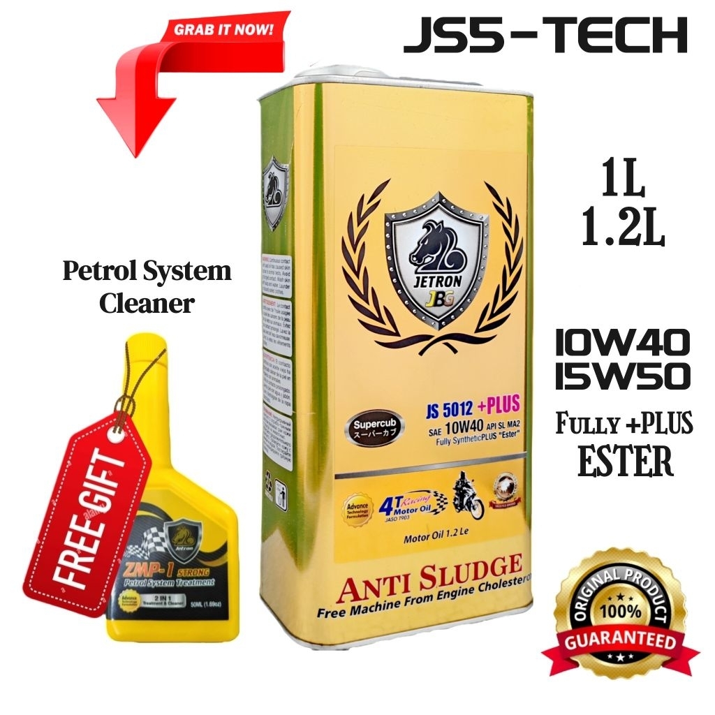 M25FE-G, Abang T-TECH, JETRON JS. 1L/1.2L Fully SyntheticPLUS "Ester"Bigbike Minycir Motosikal & Sku