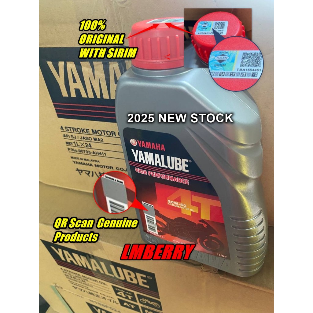 100% Yamalube 20w50 1L 0.85L Yamalube 20w 40 0.8L สกู๊ตเตอร์ yamube