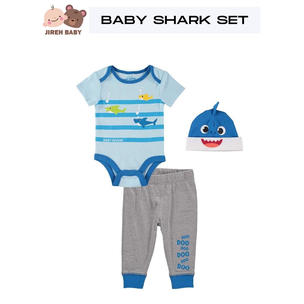 Baby Shark ทารกแรกเกิดถึง 6M Baju Baby Set ชุดเสื้อผ้าเด็ก
