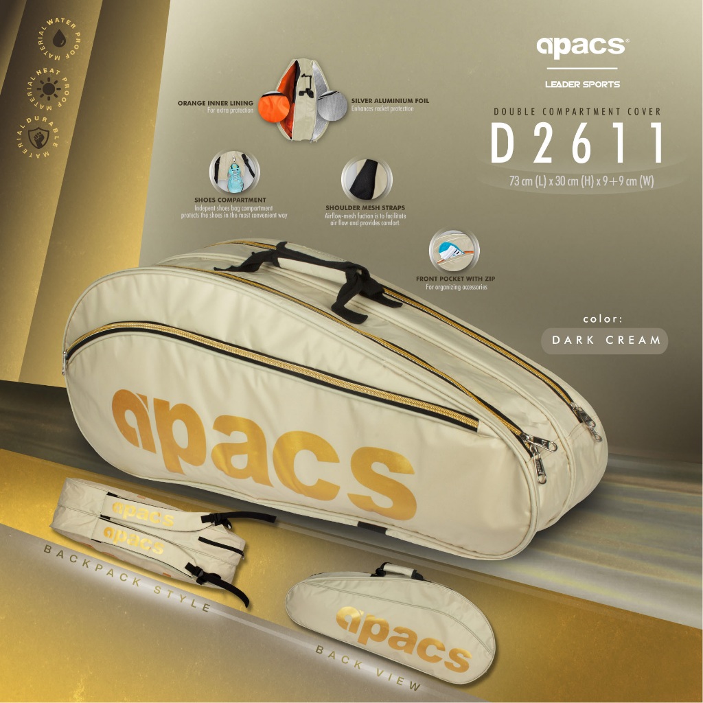 (WITH UPGRADED SILVER FOIL) APACS DOUBLE COMPARTMENT CKETS BAG D2611