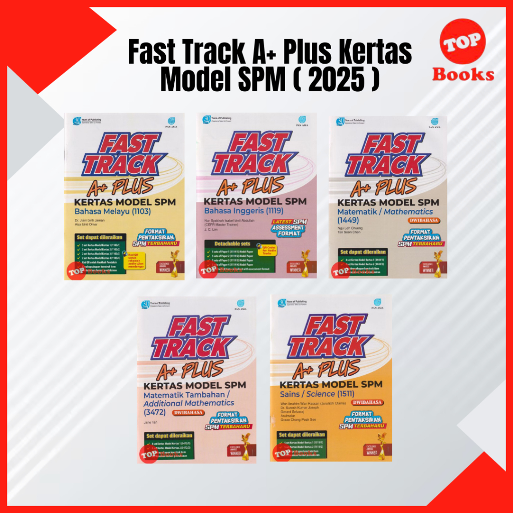 [TOPBOOKS Pan Asia] Buku Latihan : Fast Track A+ Plus Kertas รุ่น SPM (2025)
