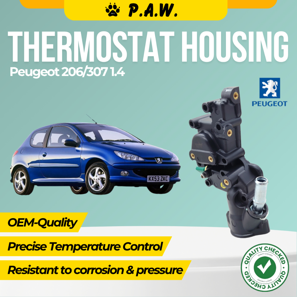 1336.Y8 PAW Thermostat Housing - Peugeot 206 307 1.4 (ตัวเรือน PVC + เซ็นเซอร์ + 2XGasket)