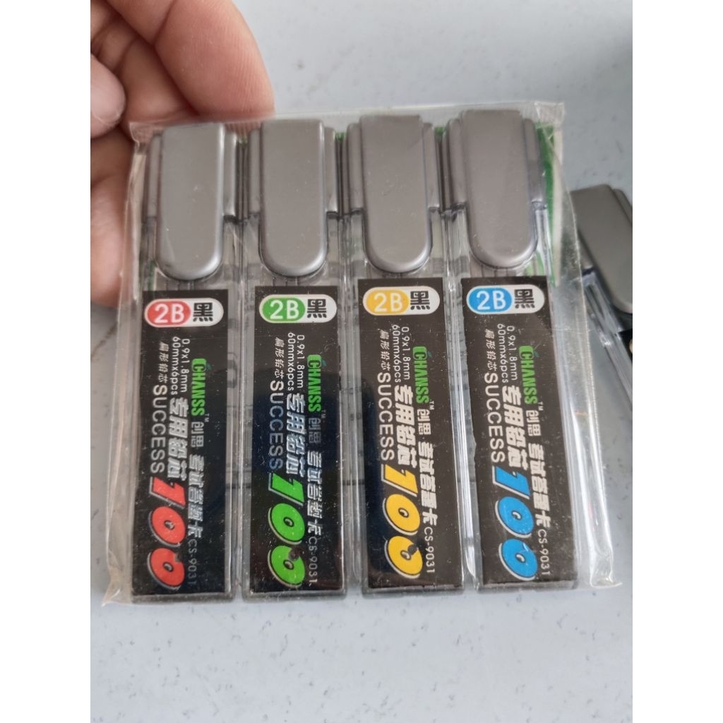 1 ชุด x 4 หลอด (1 หลอด 6 ชิ้น) Jawi / Khat ไส้ดินสอ 2B ไส้ดินสอ 0.9mmx1.8mm Chanss Polymer Flat Shap