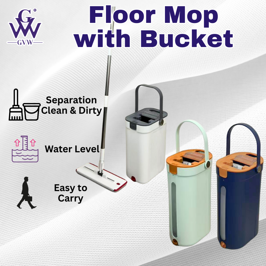 GVW Spin Mop Lantai Viral Mop Lantai Spin Heavy Duty Floor Mop Bucket Cleaner Kitchen Mop Lantai