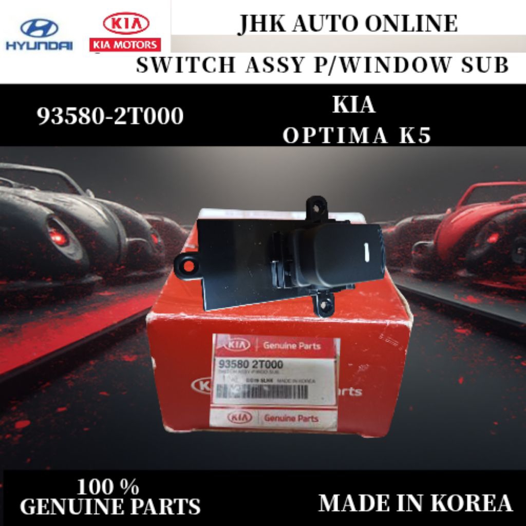 93580-2T000(8-PIN) SWITCH ASSY P/WINDOW SUB KIA OPTIMA K5 อะไหล่ใหม่ 100% ผลิตในเกาหลี