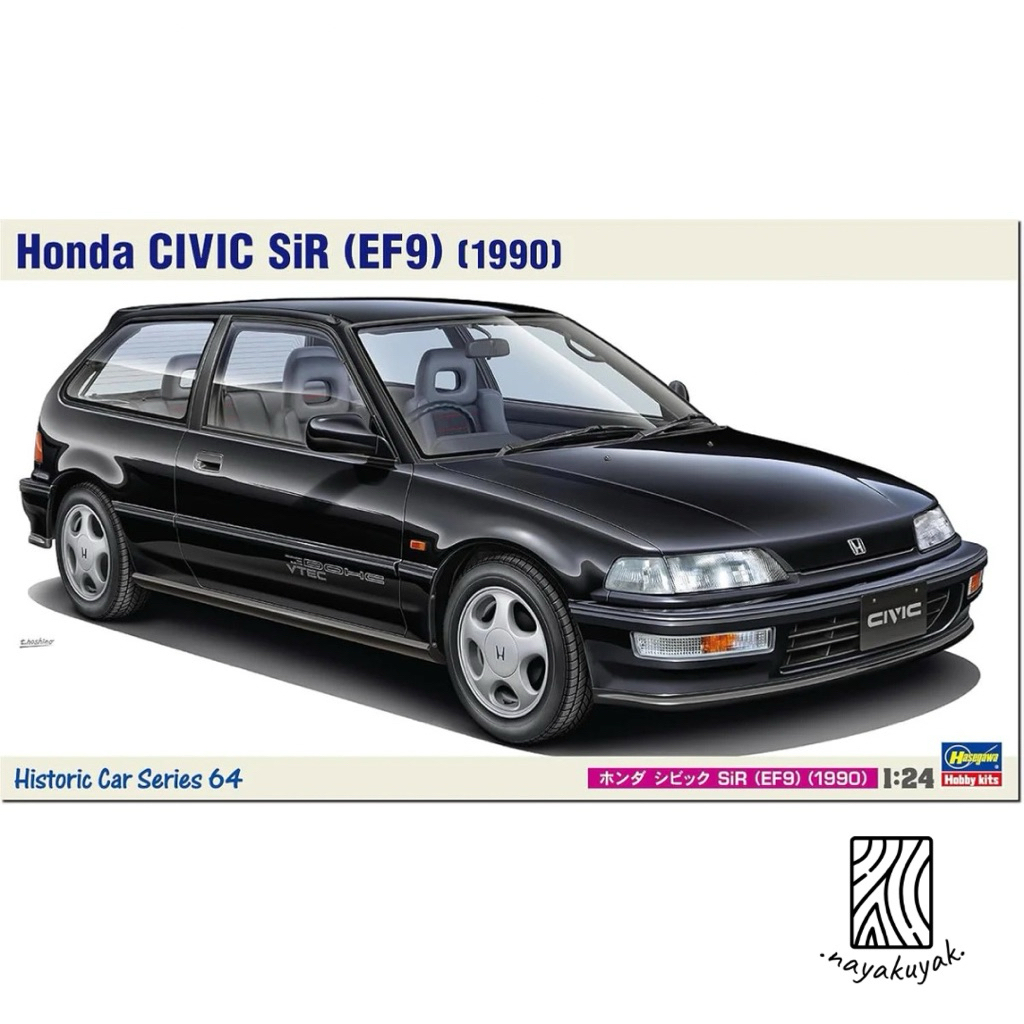 Hasegawa 1:24 Honda Civic SiR (EF9) 1990 Model Kit - 2025 เครื่องมือใหม่!