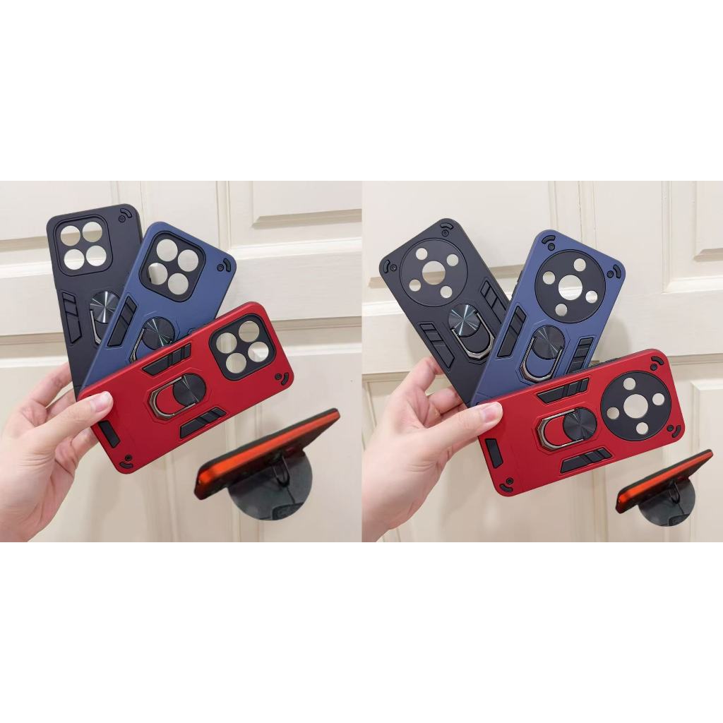 HONOR 400 SMART(5G)/HONOR X7D(5G)/HONOR X9D(5G) Hybrid Armor Metal Ring Holder Hard Case Stand Case