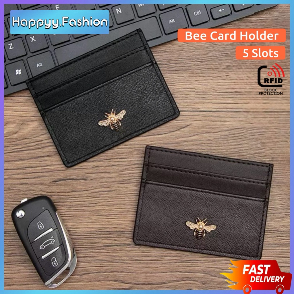 Unisex Slim Bee Card Holder กระเป๋าสตางค์หนัง Dompet Kad 724
