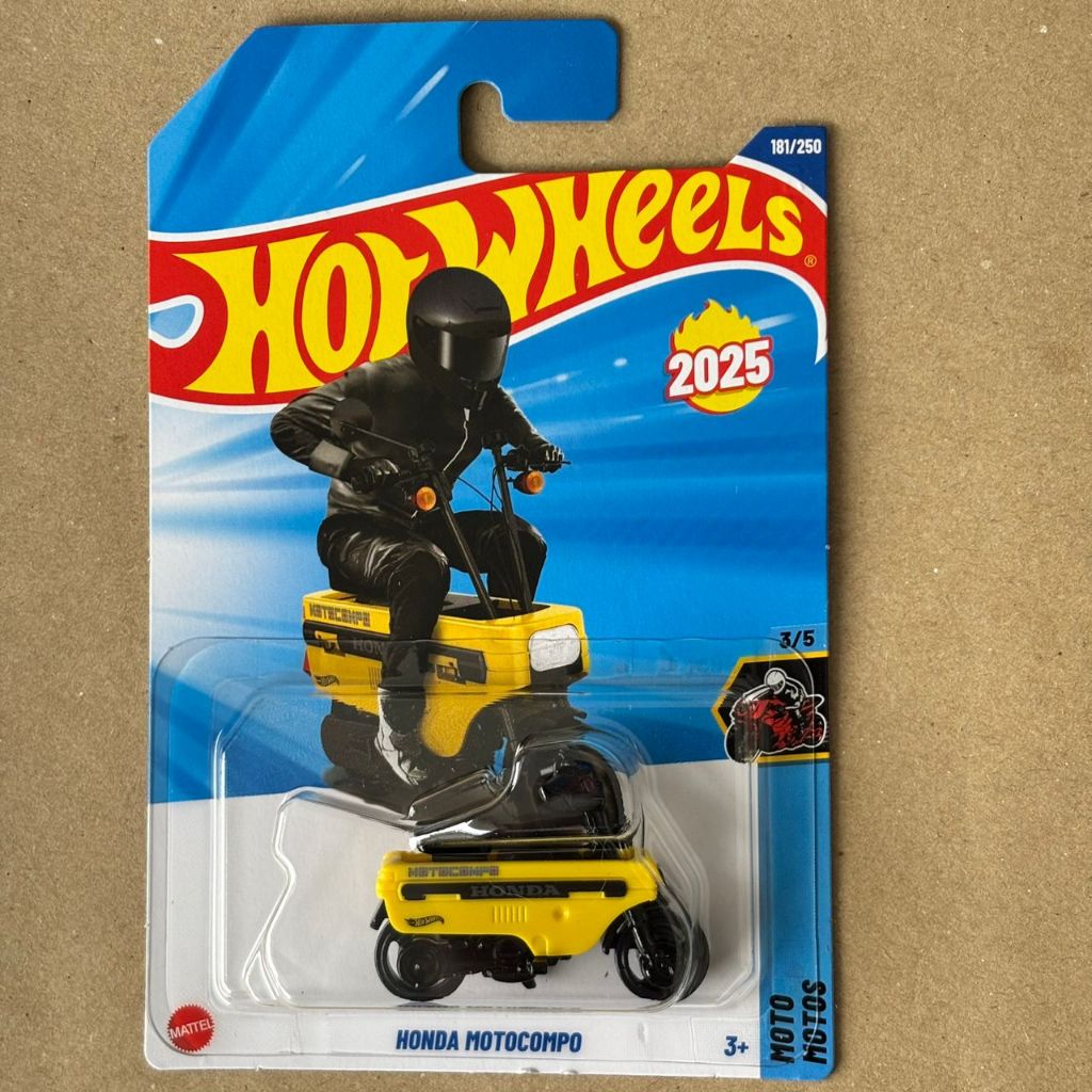 Hot Wheels Honda Motocompo - สีเหลือง ( 181/250 - 2025 Mix Q - MOTO 3/5 ) - ใหม่สําหรับ 2025