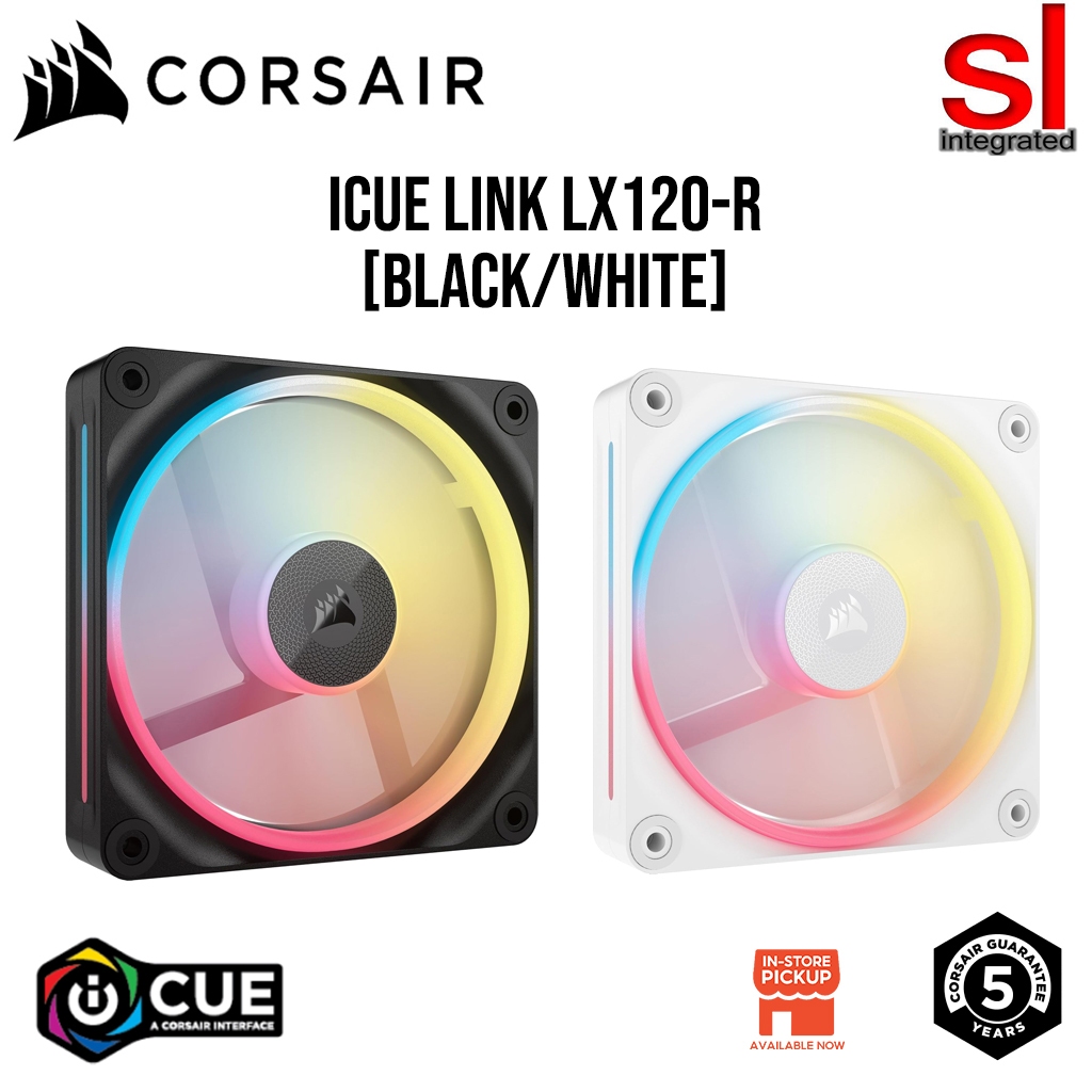Corsair ICUE LINK LX120-R RGB 120mm PWM Reverse Fan Expansion - (สีดํา/ขาว)