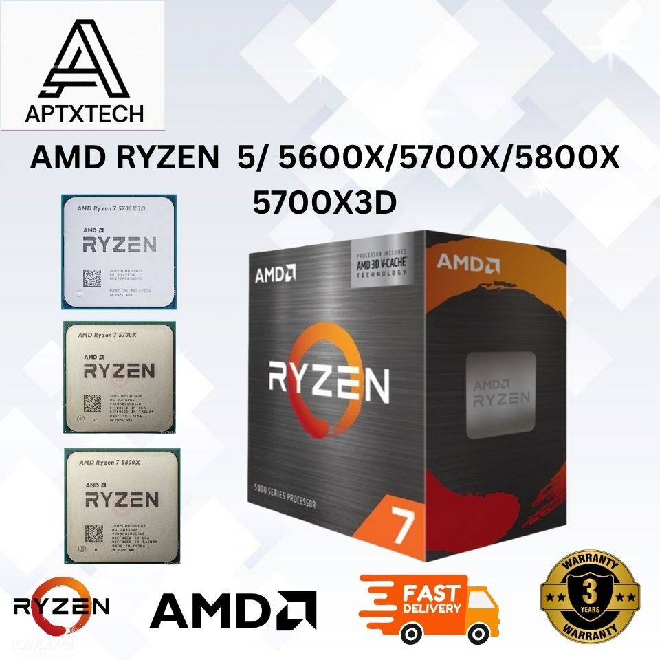 APTTECH ยี่ห้อใหม่ AMD RYZEN 7 5700X/5600X/5800X/5700X3D AM4 PROCESSOR COMBO ข้อเสนอ