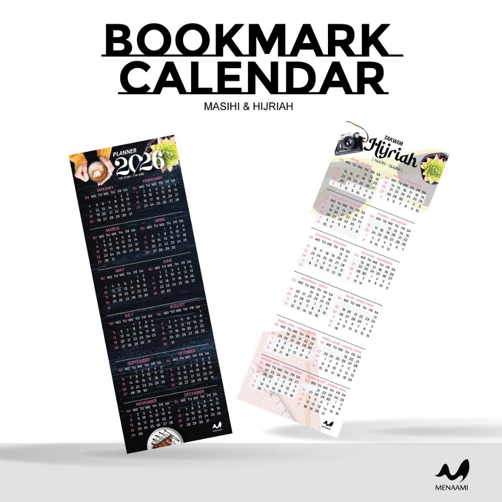 [ PLANNER 2026 ] BOOKMARK CALENDAR + ISLAMIC HIJRI DIARY BOOK MARKER + ISLAMIC YEAR DIARY