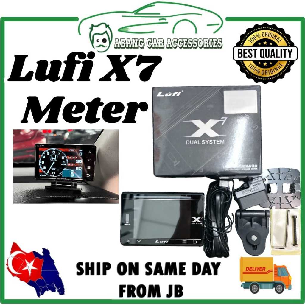 LUFI X7 OBD2 มิเตอร์ดิจิตอล GPS + G-Force + Inclinometer Plug & Play 3.5 "จอแสดงผล HD