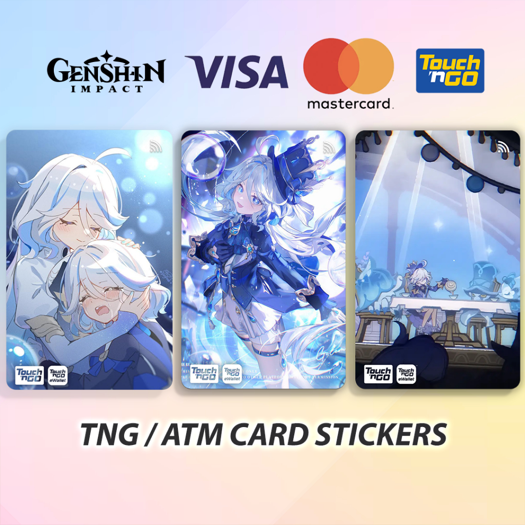 Furina Genshin Impact - สติ๊กเกอร์ Touch n Go TnG Skincard สําหรับ TnG / ATM / บัตรเครดิต / การ์ดการ