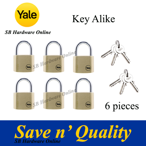 [ANTI-RUST, ANTI CUT, KEY ALIKE] YALE Y110 40MM BRASS PADLOCK (6 ชิ้น)