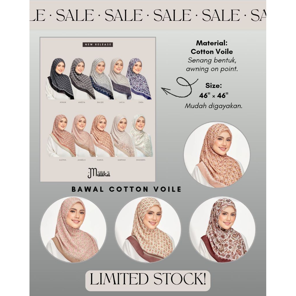 Tudung Ruffle Malika Collection