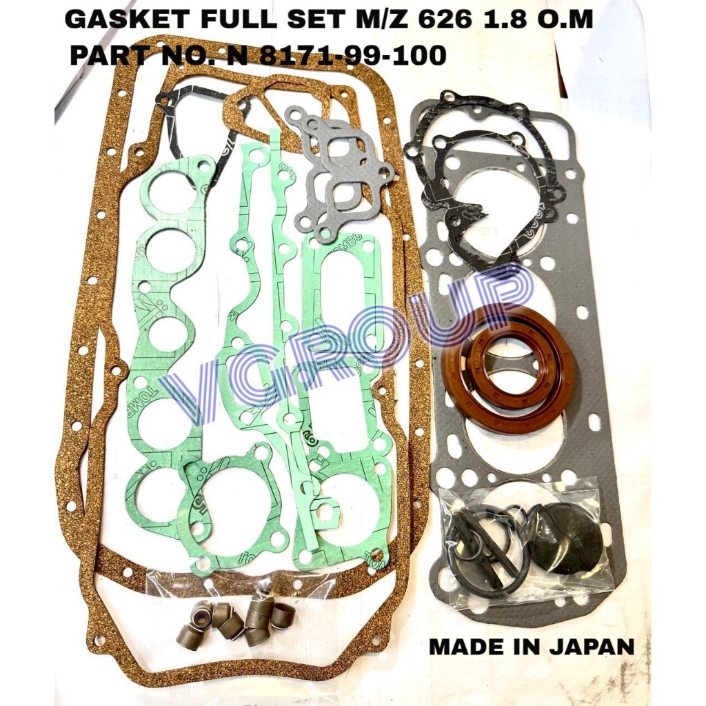 MAZDA-808 YFS-20022-1 FULL SET GASKET(1977), M/Z 626 1.8 0.M, MAZDA S2 (MODELNO. EF3220),M/Z 626 TEL