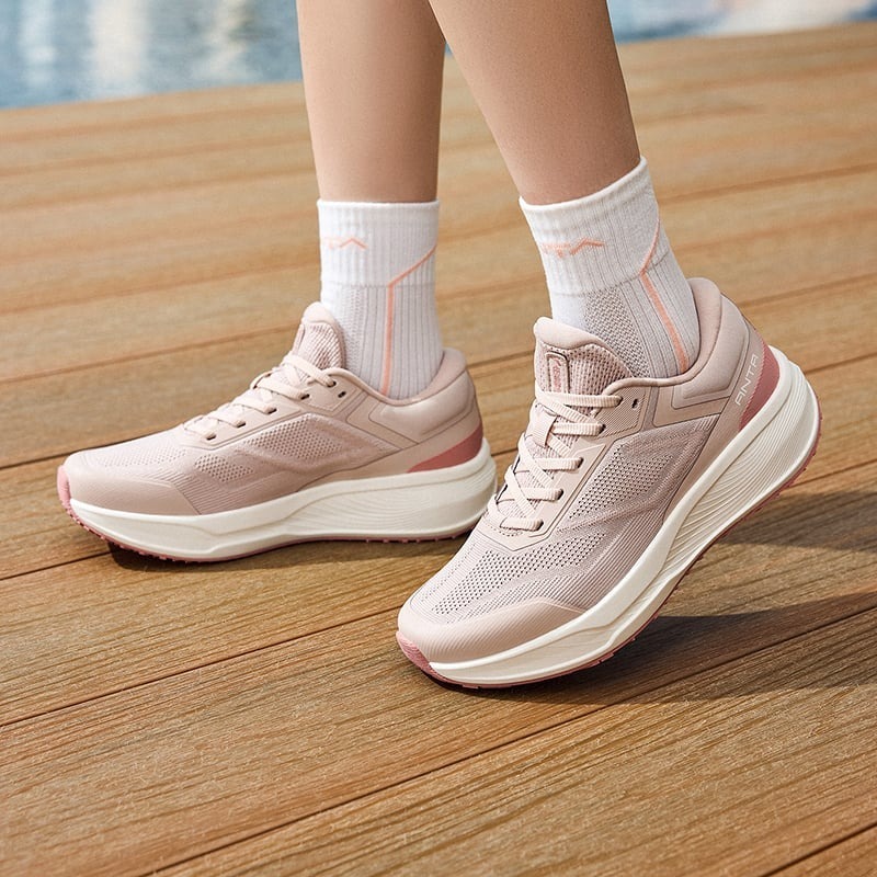 ANTA Women Ebuffer 12 Traning Shoes 1225C7718-10 -Lotus Grey/ Red (Kasut Sukan Perempuan)