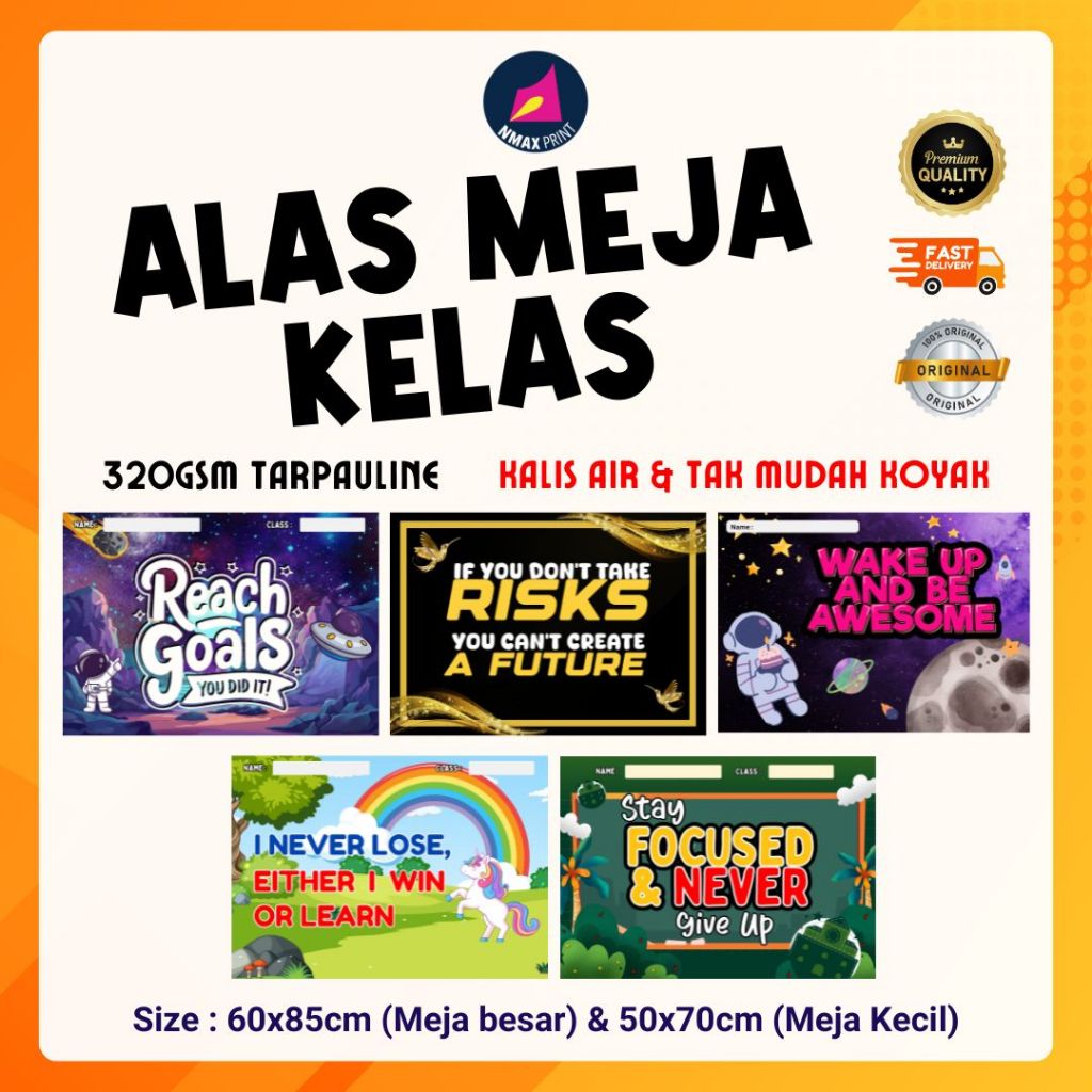 320gsm หนากันน้ําทนทานโต๊ะนักเรียนชุด 21th Century Class Fun Class 60x85 ซม.และ 50x70 ซม.