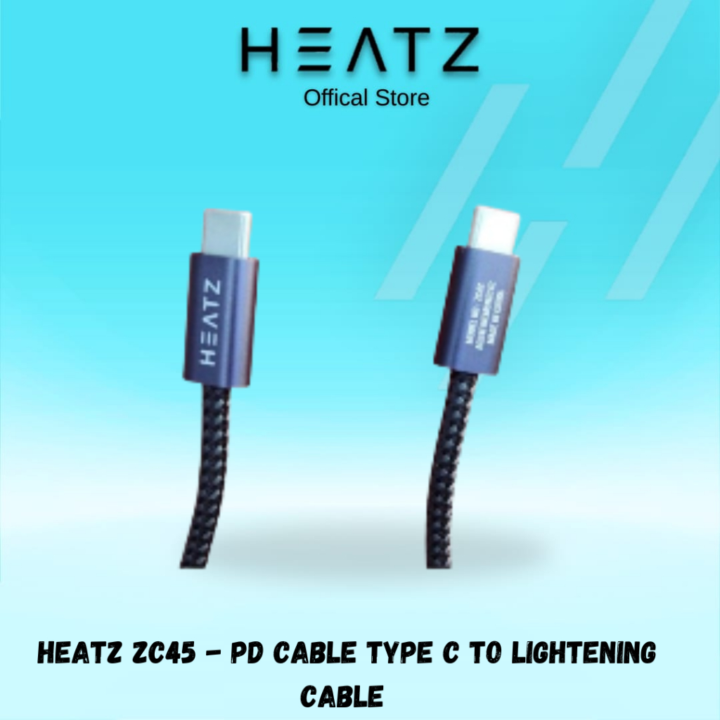 HEATZ ZC45 PD CABLE Type C ถึงสายเคเบิล Lightening