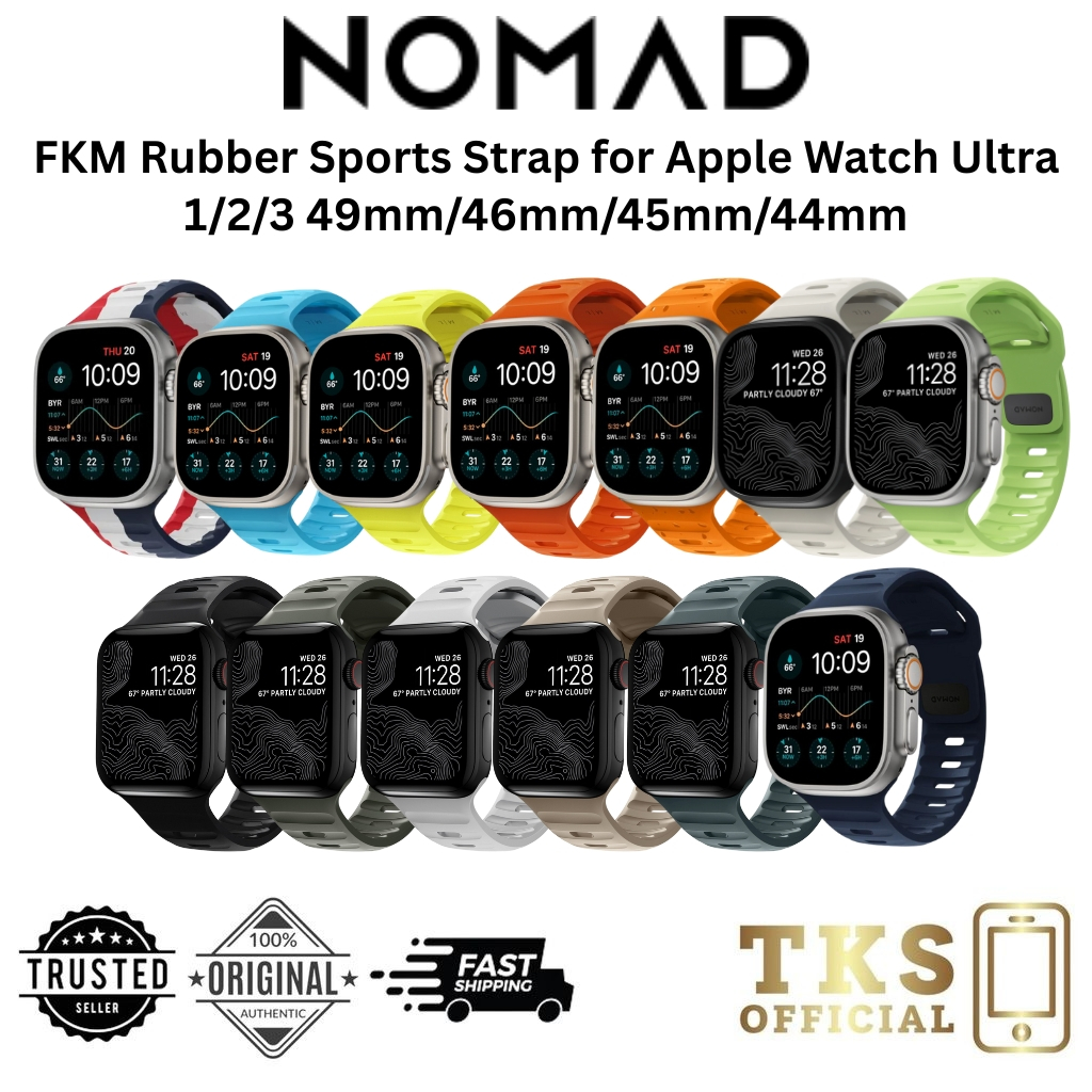 Nomad FKM สายยางกีฬาสําหรับ Apple Watch Ultra 1/2/3 49 มม./46 มม./45 มม./44 มม.