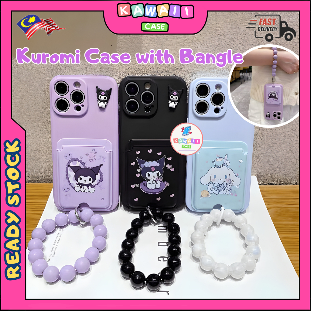 Oppo A3 A5 Pro A15 A16 A17 A17K A18 A54 A58 A60 fon sarung kuromi ช่องใส่การ์ดTpuเคสโทรศัพท์ฝาครอบte