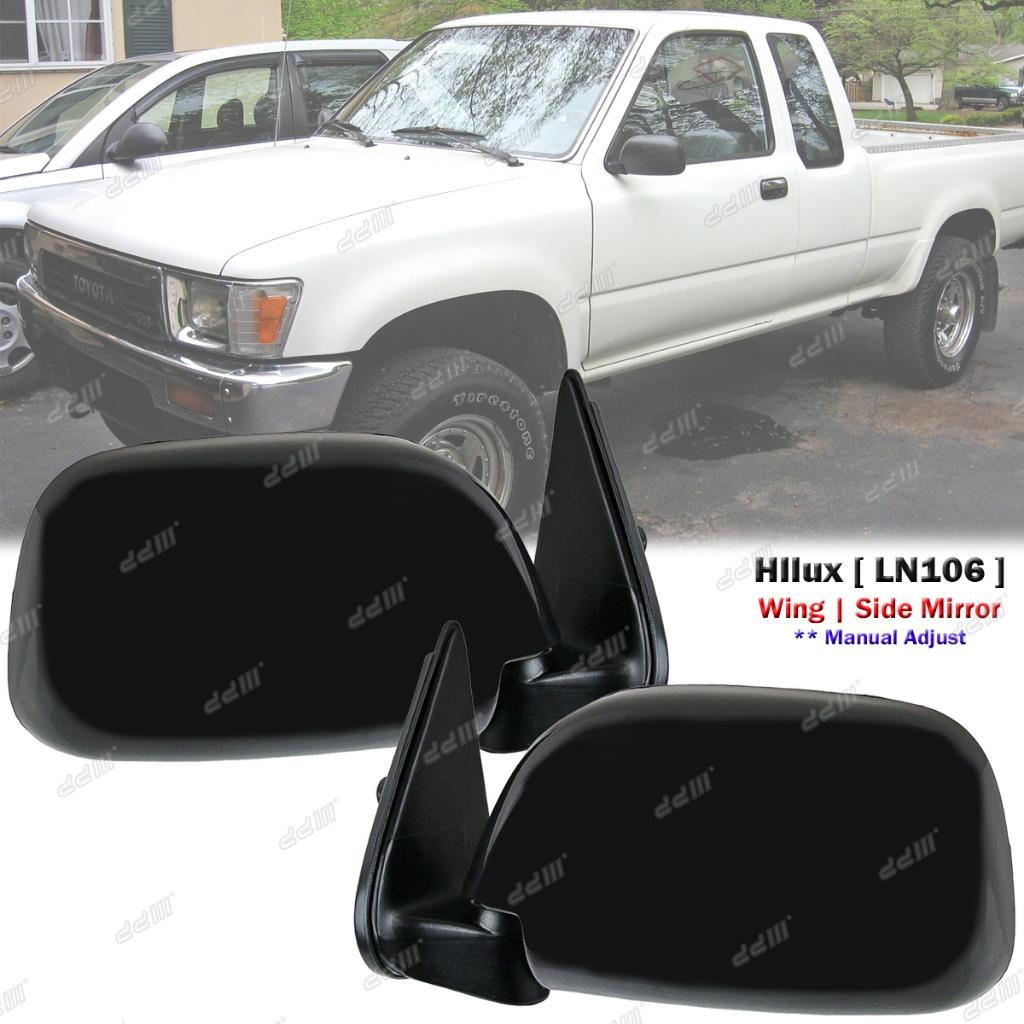 สีดําประตูด้านข้างกระจกสําหรับ Toyota Hilux LN106 LN107 YN110 RN110 1988-1997