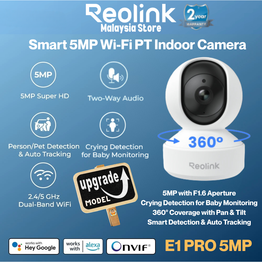 Reolink E1 Pro 5MP AI ไร้สาย PT กล้องบ้านอัจฉริยะกล้องวงจรปิด IP Super HD Pan & Tilt Security กล้อง