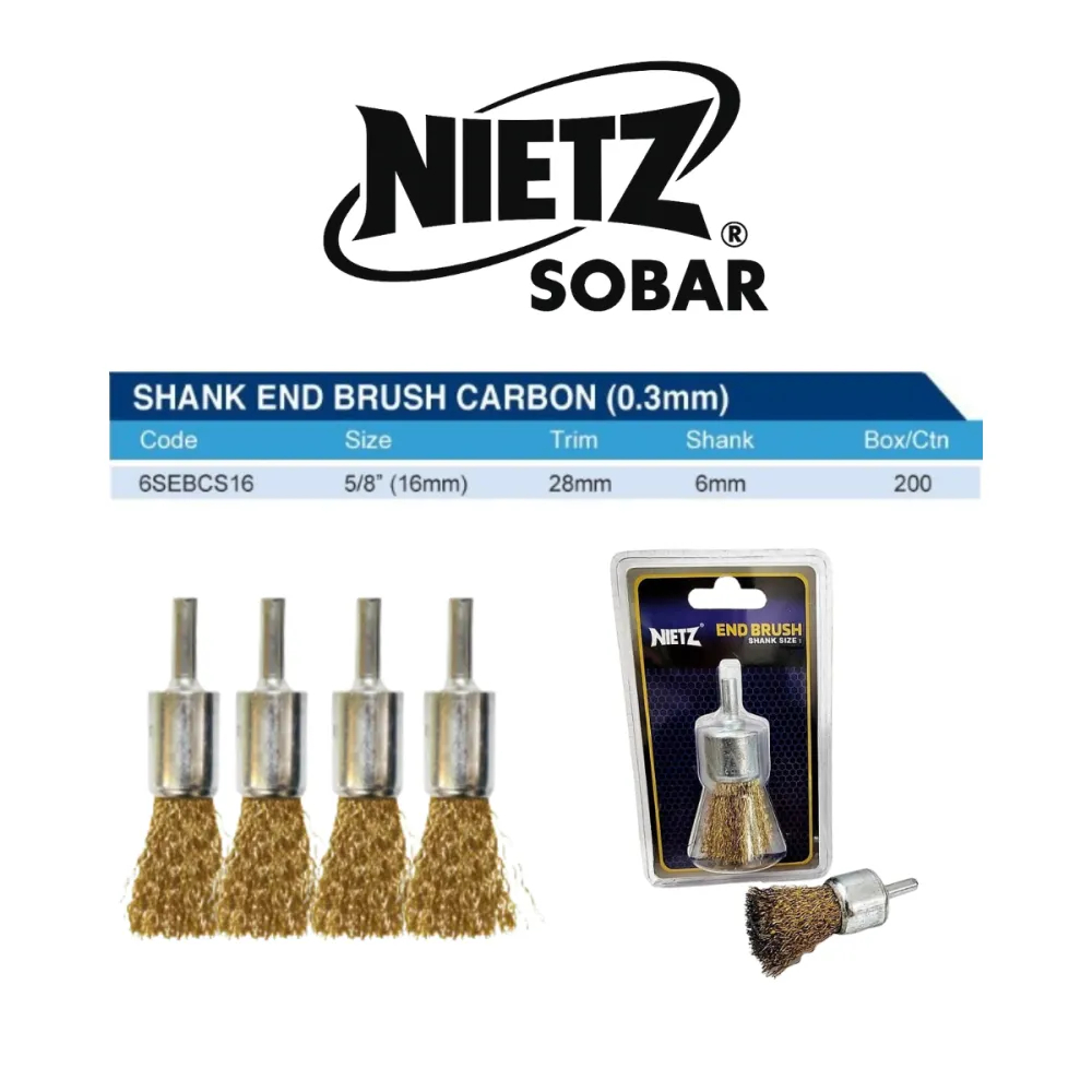 NIETZ / SOBAR Shank End Brush Carbon (0.3mm) – 5/8" (16mm)