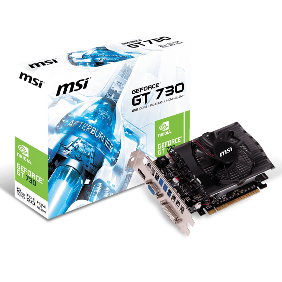 MSI NVIDIA GeForce GT 730 2GD3 128 บิต DDR3 PCI Express 2.0 HDCP การ์ด