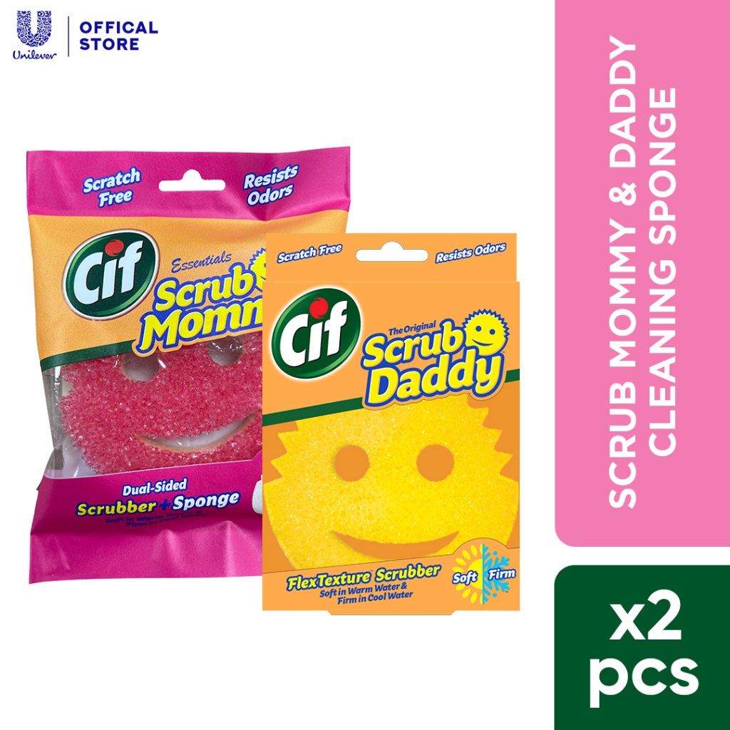 [แพ็กสุดคุ้ม] Cif Scrub Mommy Essentials + Scrub Daddy - ฟองน้ําทําความสะอาดห้องครัวอเนกประสงค์ปลอดส