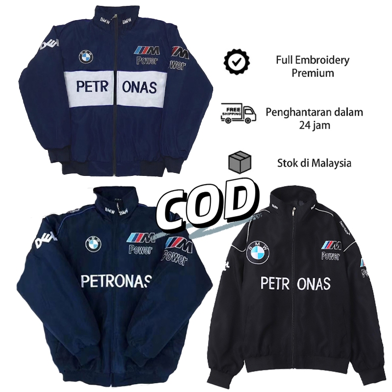 F1 Vintage Racing Jacket Unisex พร้อมปักโลโก้ BMW