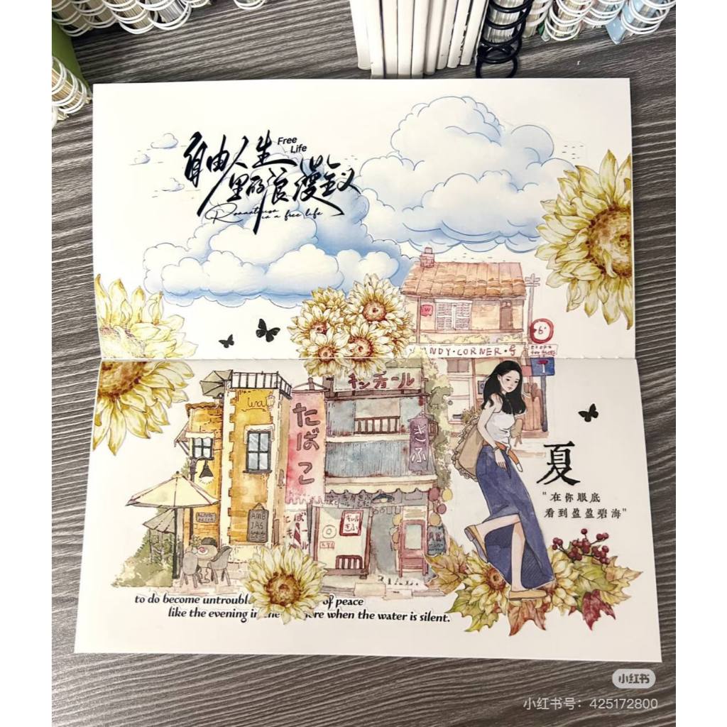 Yier~Honey Girl Sweet Girl Character washi Paper Handbook Die-Cutting tape washing One Loop tape Release Paper-5.5cm * 120cm - รูปที่ 3