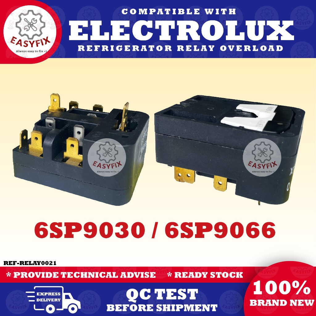 COMPATIBLE 6SP9030 / 6SP9066 พร้อม ELECTROLUX PTC OVERLOAD STARTER COMMPRESSOR RELAY REFRIGERATOR Ml