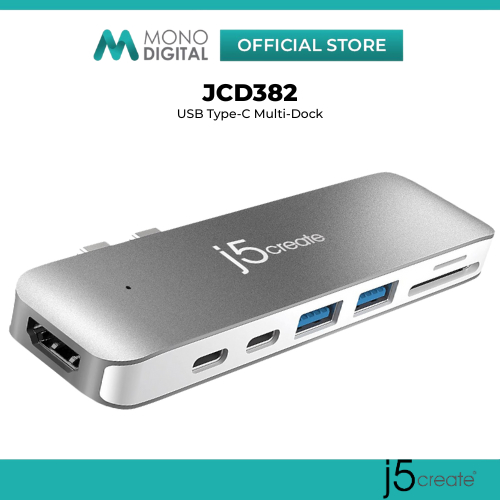 J5CREATE JCD382/JCD387/JCD389 ESK THUNDERBOLT3 7-IN-1 ULTRAMICRO MINI DOCK พร้อม 4K HDMI + USB + SD/