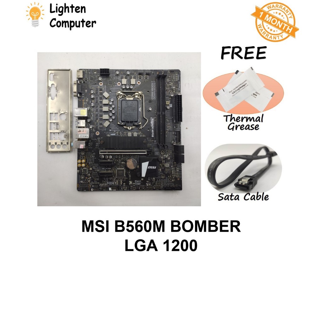 เมนบอร์ดUSED MSI B560M BOMBER / A PRO | B560 | แอลจีเอ 1200 | อินเทลรุ่นที่ 10 / 11 | MATX ไมโครเอที