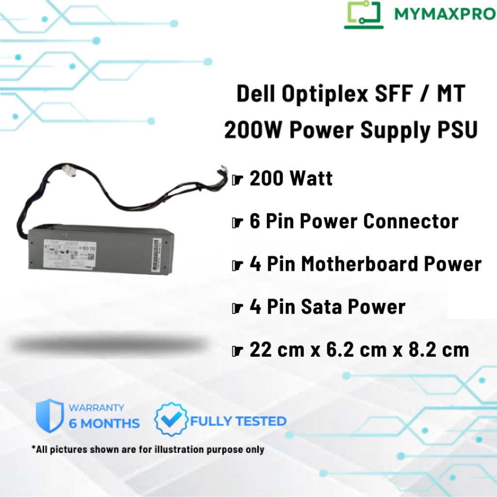 Dell Optiplex 3080 3090 5080 5090 7080 7090 SFF 200W แหล่งจ่ายไฟ PSU 5TVM5 KMJP5 K92TW 52C2P 664DM V